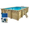 piscina rettangolare in legno panama 6. 20 x 4. 10 x 1. 45 m + copertura a boll
