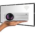 kit proiettore compatto led hd wifi la vague lv-hd240 + schermo di proiezione lv-sta100fp