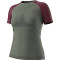 ultra 3 s-tech s/s w maglia trail running donna green/dark red xs/s