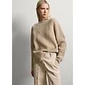 - maglione beige in lana vergine donna beige chiaro taglia xs