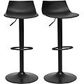 sgabelli da bar regolabili design neri (set di 2) kelly