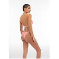 top bikini a triangolo stampa floreale all over rosso corallo donna medium