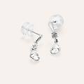orecchini lobo bon ton oro bianco cubic zirconia collezione bon ton oro bianco