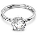 anello cocktail stilla taglio round bianco placcato rodio 52
