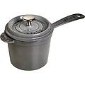 casseruola alta in ghisa per induzione colore grigio con manico e coperchio diam. 18cm