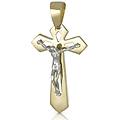 ciondolo croce oro giallo bianco gl101304
