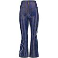 pantaloni wr. up similpelle pitonata fondo flare cropped snake allover blue donna small
