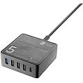 desk charger achusb5home60wk nero