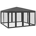 - tenda per feste con 8 pareti in rete antracite 4x4 m in hdpe