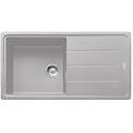 lavello integrato 1 vasca con gocciolatoio laterale destro o sinistro boston l 97 x l 50 cm argento