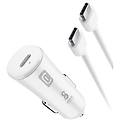 caricabatterie accendisigari usb type-c super fast car power kit 25w bianco cbrsmkitc2cpd25ww