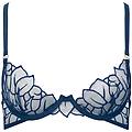 bluebella laurel reggiseno ricamato a foglie blu navy taglia 0c