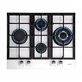 piano cottura a gas integrato 4 fuochi 64 cm vetro bianco lci 6031 wh