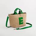 borsa a mano lettera e zante borsa a ma naturale/verde taglia unica