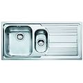 lavello integrato 1. 5 vasche con gocciolatoio a destra logica line l 100 x l 50 cm argento