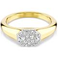SWAROVSKI anello dextera taglio misto bianco placcato color oro 52