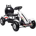 go kart a pedali per bambini 5-12 anni in plastica e metallo bianco nero