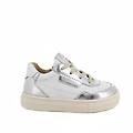 sneakers da bambina bianco e argento con zip taglia 20
