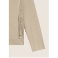 felpa con ricami sangallo e zip irish cream donna extra large