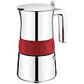 cafetera italiana elegance colors acciaio inox 4 tazze con cinturón silicona intercambiabile