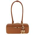 borsa a spalla 'tan leather baguette with charm'