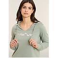 felpa scollo a v con cappuccio e logo olografico iceberg green donna extra small