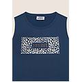 canotta con logo e grafica animalier dark denim donna small