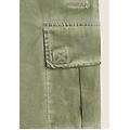 pantaloni cargo da donna in tessuto popeline effetto used oil green cold dyed donna small