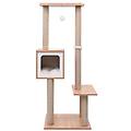 - albero per gatti con tappeto tiragraffi in sisal 129 cm