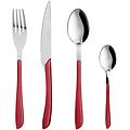 set 24 posate acciaio manico rosso afrodite