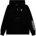 freddy. felpa con zip e cappuccio con logo perlato sulla manica felpa con cerniera ritiro gratis