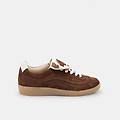 sneaker da donna con linguetta rivoltata marrone