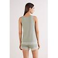 pigiama corto canotta in modal con pizzo donna verde taglia m