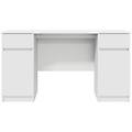 scrivania moderna rhima 2 cassetti e 2 sportelli bianco 76x140x49 cm