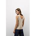 canotta bordi costina in elevated cotton donna naturale taglia l