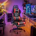 sedia da gioco con luci rgb led altezza regolabile poggiapiedi estraibile sedia da ufficio