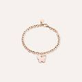 bracciale lady sweet acciaio rosato farfalla e cristalli collezione lady sweet rosa