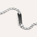 bracciale con targhetta gentleman argento rodiato collezione gentleman bianco