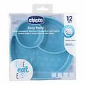 piatto silicone ventosa blu