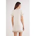 camicia da notte a maniche corte con dettagli in pizzo donna naturale taglia l