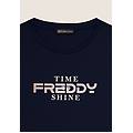 t-shirt comfort fit con logo e slogan "time shine" dark sapphire donna extra small