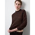 - pullover in misto cotone marrone regular fit con motivo a quadri donna marrone scuro taglia xs
