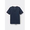 t-shirt scollo v in cotone premium mercerizzato uomo blu taglia xl