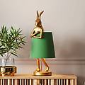 lampada da tavolo animal rabbit oro/verde 68 cm e14