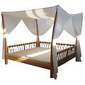 gazebo letto in teak con cuscini cm 210 l x 200 p x 30 hdi colore marrone chiaro 210 x 30 x 200 cm