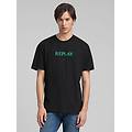 t-shirt girocollo in cotone con lettering