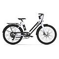 day plus bianco bicicletta elettrica 26'' 60km + portapacchi posteriore yeep. me