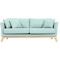 divano scandinavo 3 posti blu laguna piedi legno oslo