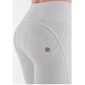 pantaloni push up wr. up skinny vita alta con zip similpelle bianco donna large