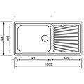 lavello 1 vasca (100x50cm) cometa inox satinato 011446scssp
